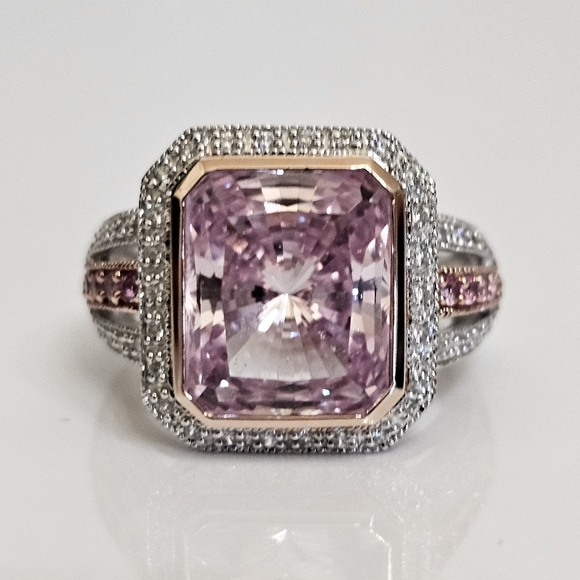 Gorgeous Victoria Wieck Fancy Cut Pink Sapphire [LC] Sterling Silver Size 8! - Picture 5 of 12